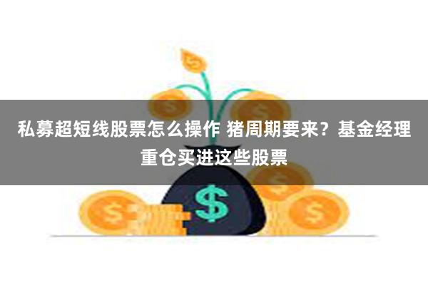 私募超短线股票怎么操作 猪周期要来？基金经理重仓买进这些股票