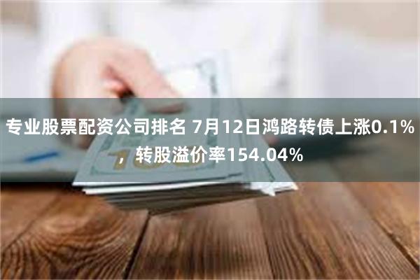 专业股票配资公司排名 7月12日鸿路转债上涨0.1%，转股溢价率154.04%