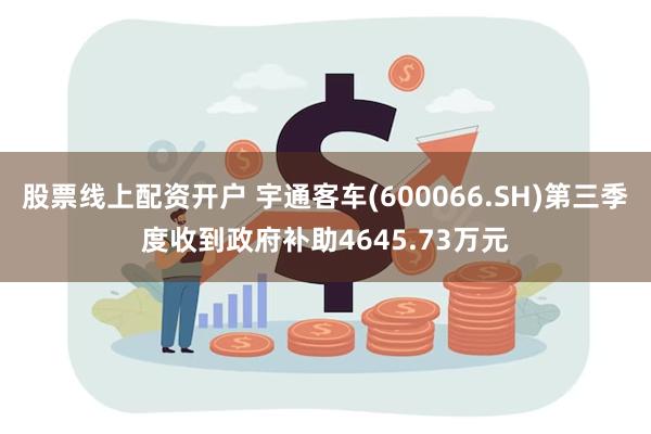 股票线上配资开户 宇通客车(600066.SH)第三季度收到政府补助4645.73万元