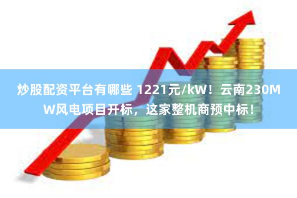 炒股配资平台有哪些 1221元/kW！云南230MW风电项目开标，这家整机商预中标！